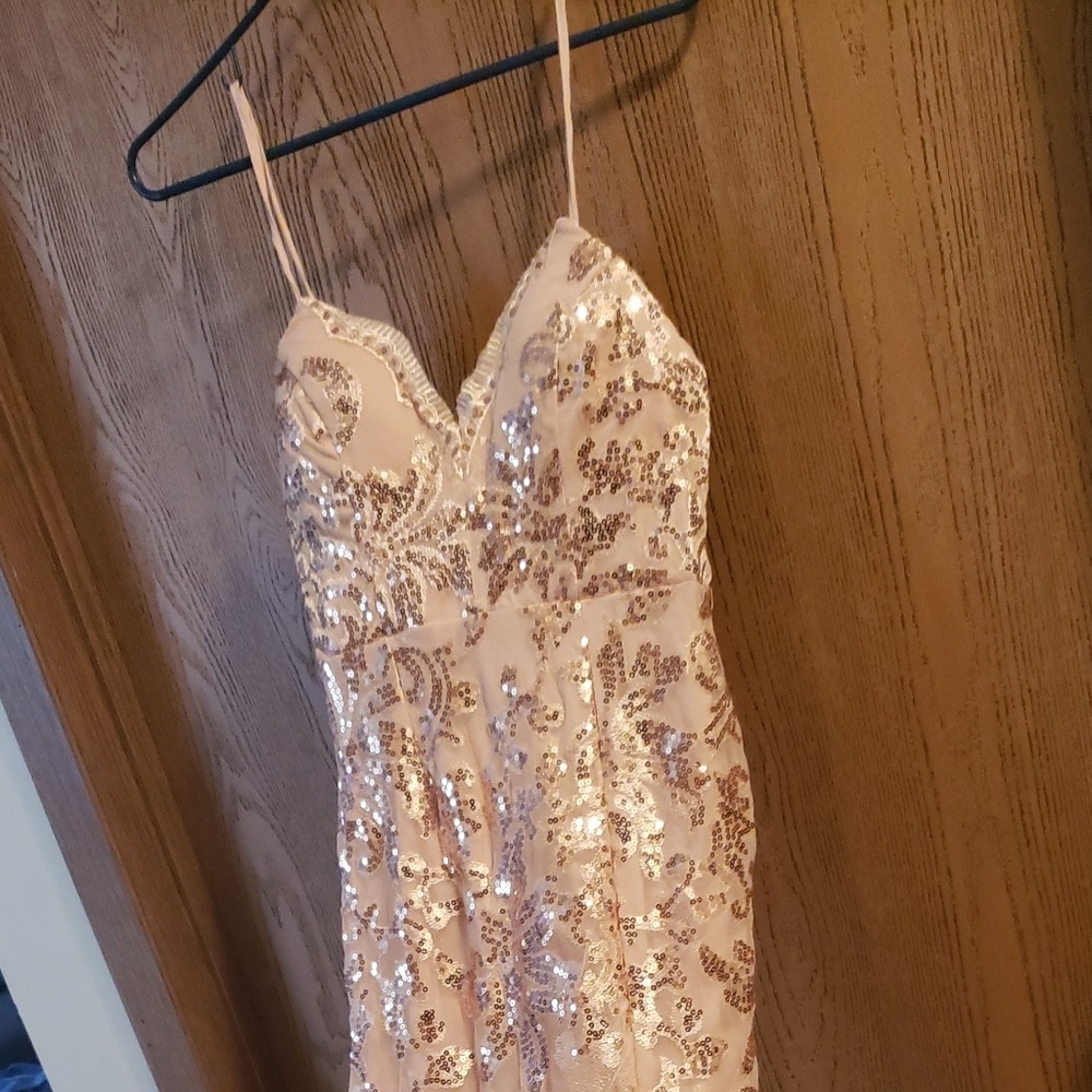 Rose gold long dress